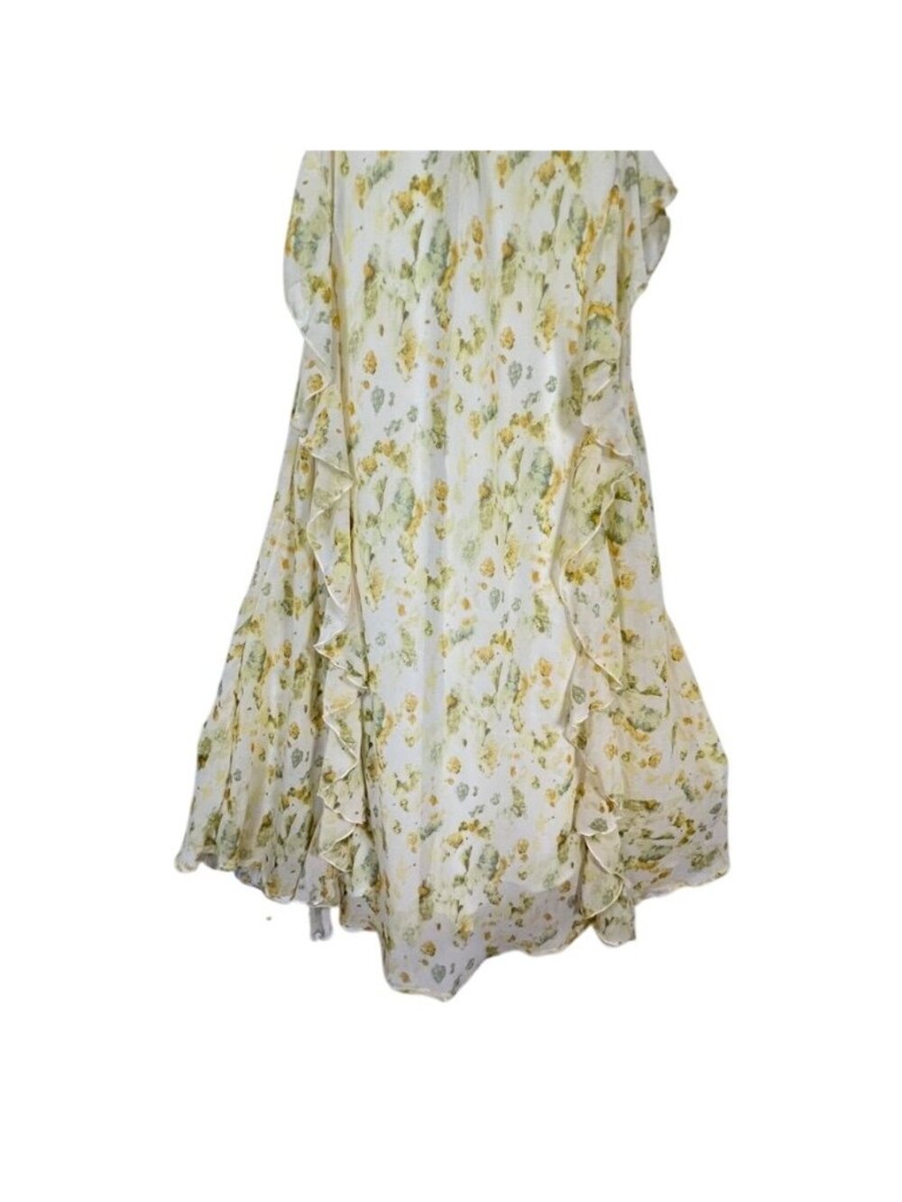 Fairycore Floral Ruffle Maxi Dress S Spaghetti Strap Ethereal Romantic Garden - Picture 13 of 13